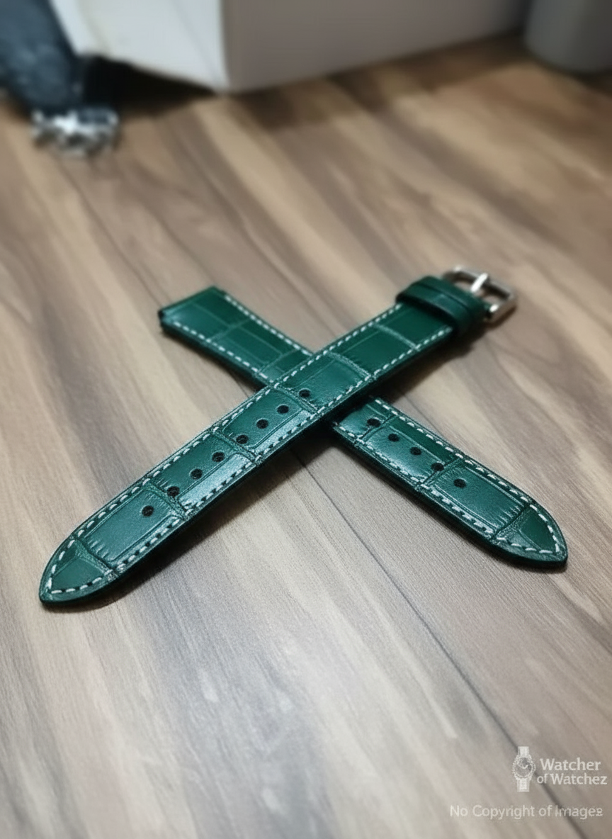 18mm to 22mm Croc pattern Leather Strap for Casio AE1200, AE1300, A158, A159, A168 and many Casios – multiple colours