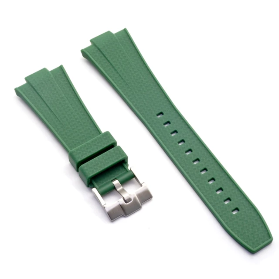 Tissot PRX 12mm Silicone Strap Green with Stainless Steel Buckle – Premium Replacement Watch Band