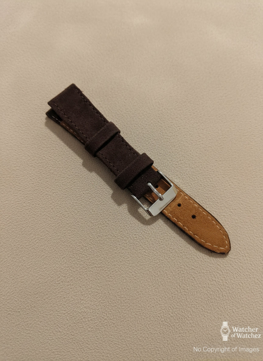 Dark Brown Suede Leather Watch Strap – Quick-Release Design (Spring Bars included) 18mm 20mm 22mm