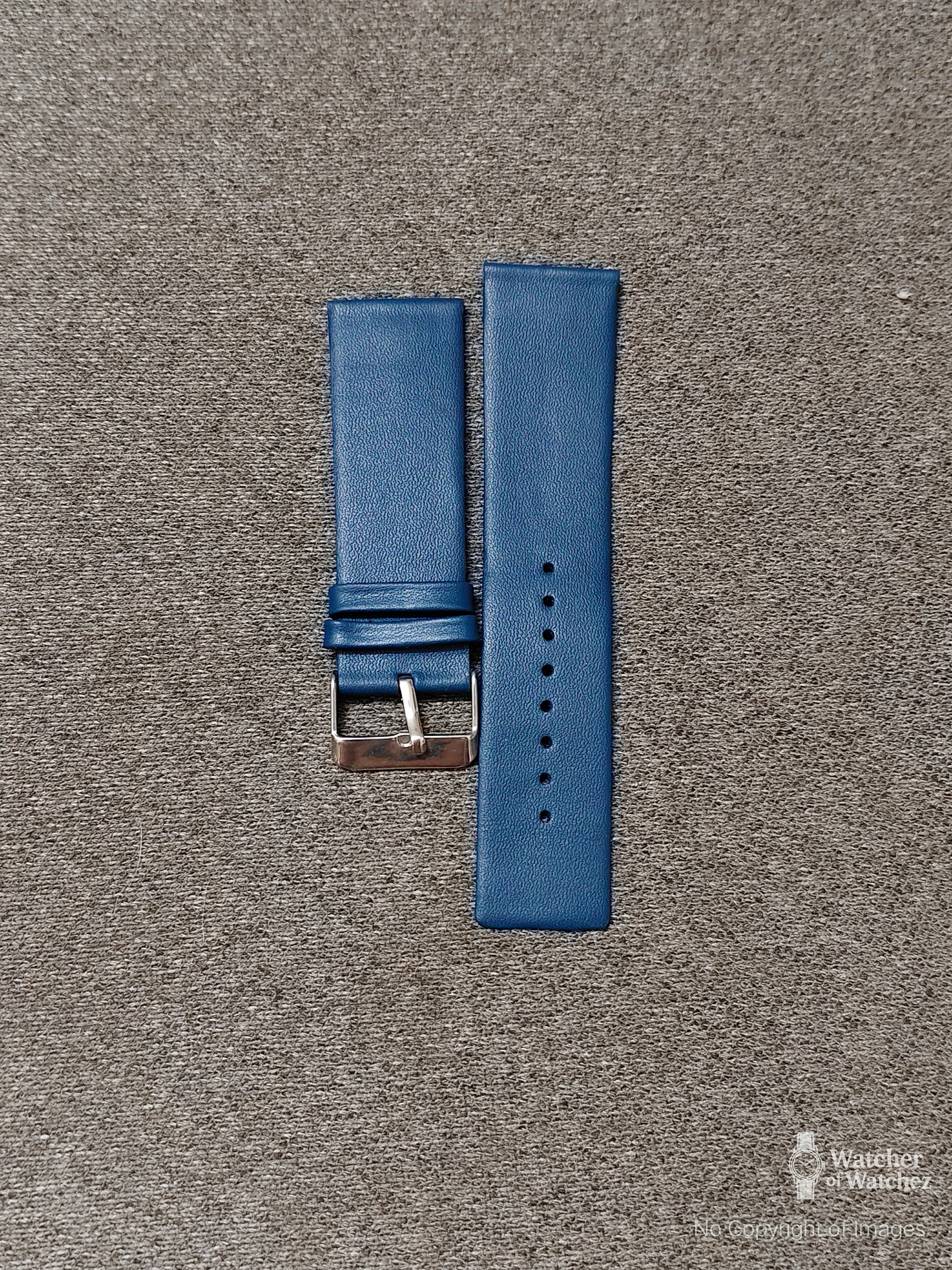 Budget Artificial (PU) Leather Watch Strap – Blue | Sizes 18mm, 20mm, 22mm, 24mm