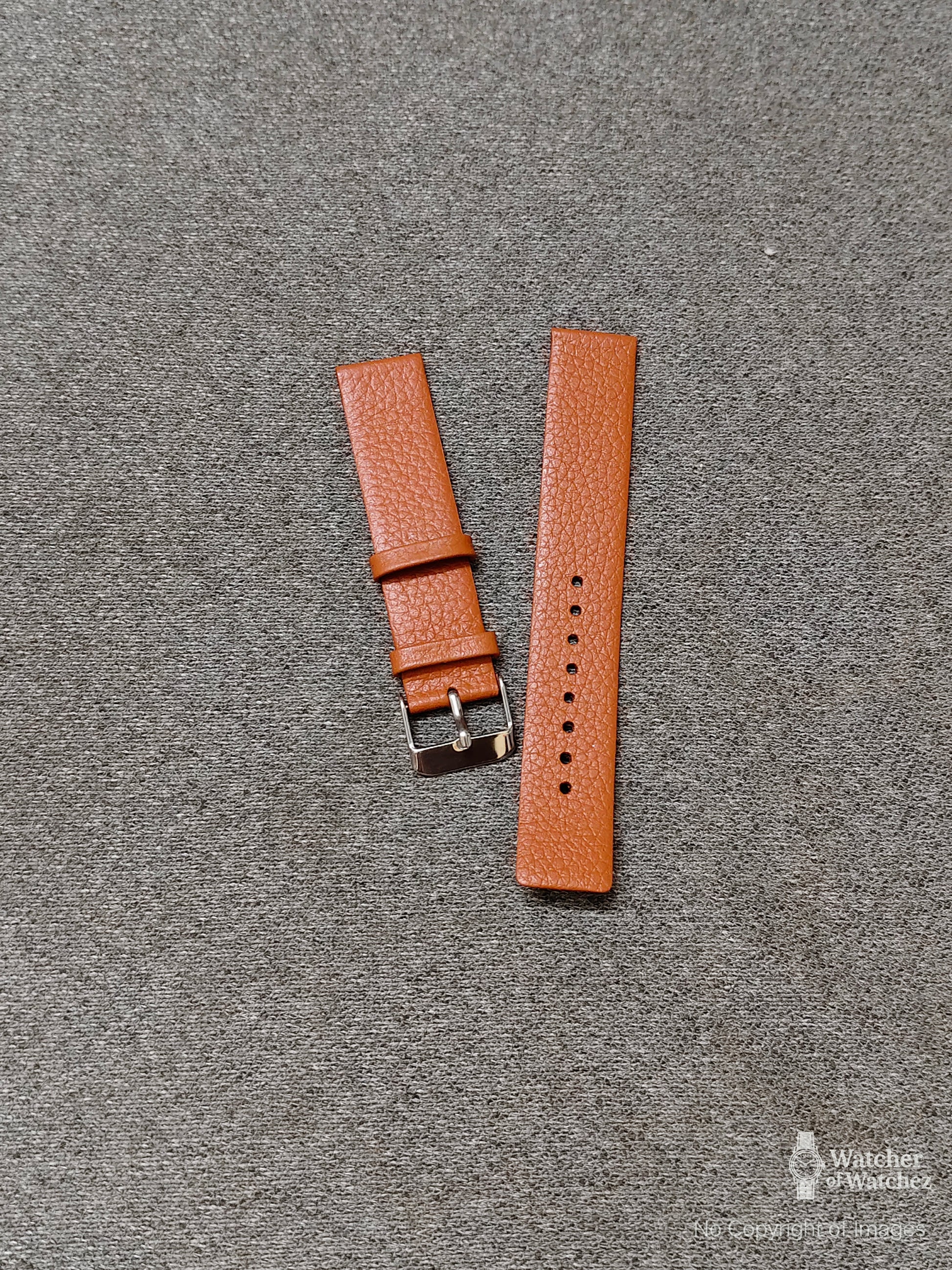 Budget Artificial (PU) Leather Textured Watch Strap – Tan | Sizes 18mm, 20mm