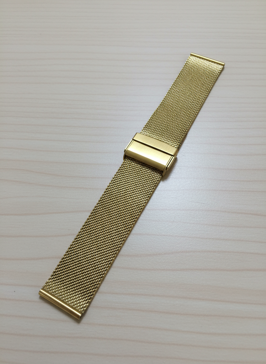 Gold Mesh Stainless Steel Watch Bracelet – 18mm 20mm 22mm | Elegant Milanese Style Strap