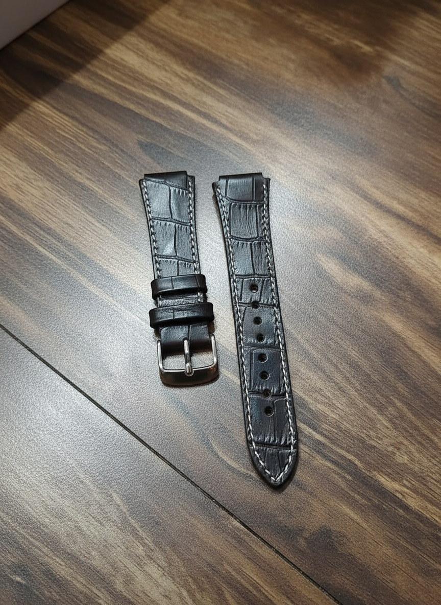 18mm to 22mm Croc pattern Leather Strap for Casio AE1200, AE1300, A158, A159, A168 and many Casios – multiple colours