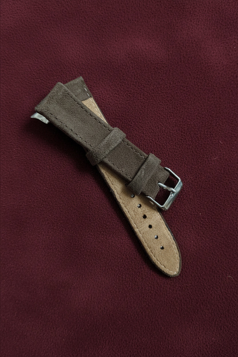 Brown Suede Leather Watch Strap – 18mm, 20mm, 22mm – Quick Release With Spring Bars