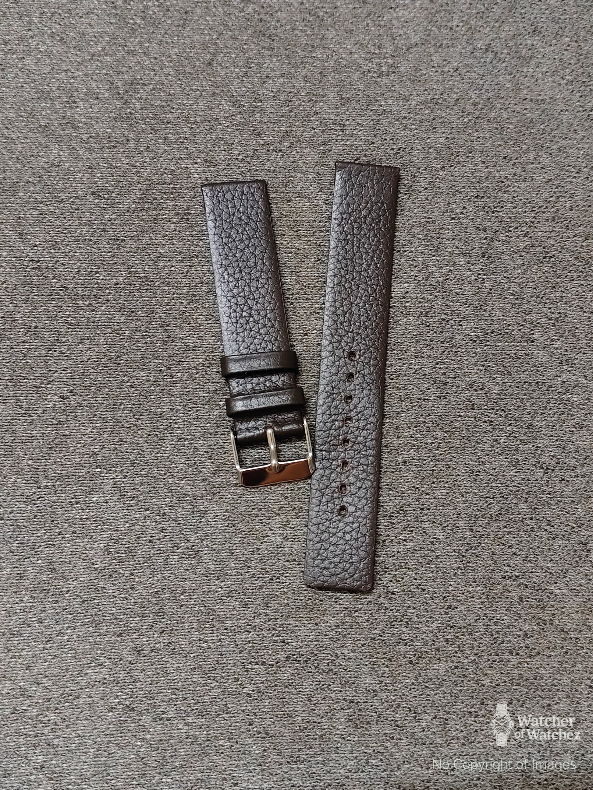 Budget Artificial (PU) Leather Textured Watch Strap – Brown Coffee dark | Sizes 18mm, 20mm