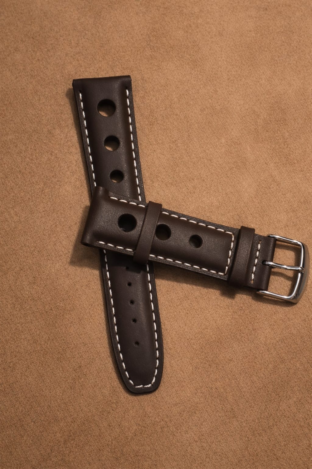 Coffee Brown Full Grain Leather Watch Strap | 18mm 20mm 22mm | Vintage Style Replacement Band with Spring Bars