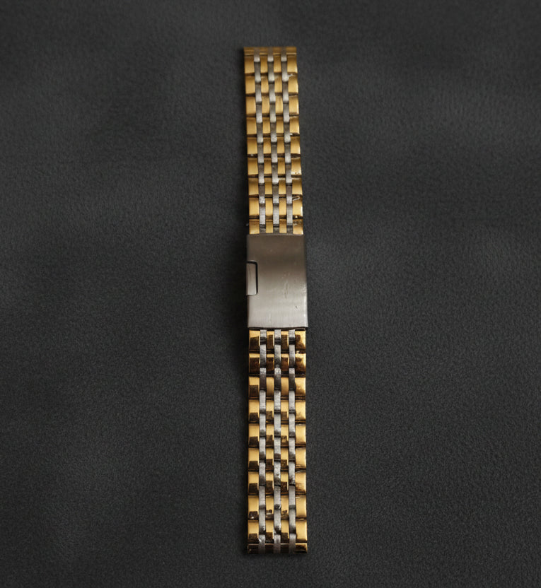 Gold Jubilee Watch Strap Bracelet 18mm – Premium Hollow Stainless Steel with Push-Button Clasp with Spring Bars