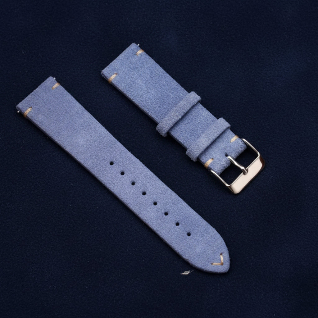 Lavender Suede Full Grain Leather Watch Strap with Quick Release Spring Bar (18mm, 19mm, 20mm, 22mm)