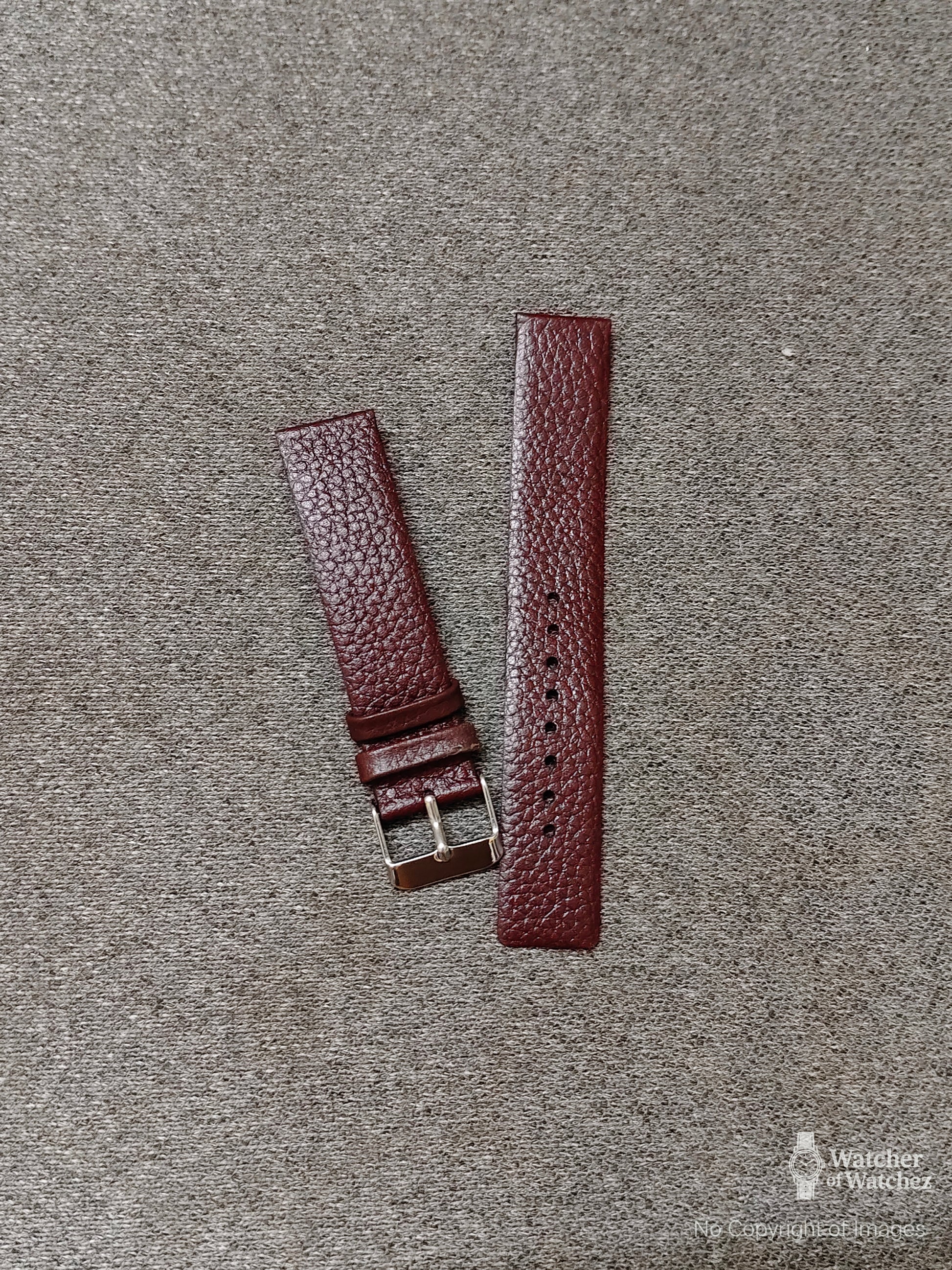 Budget Artificial (PU) Leather Textured Watch Strap – Maroon Wine | Sizes 18mm, 20mm